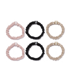 Set of Skinny Pure Silk Scrunchies