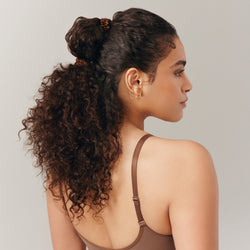 Pure Silk Skinny Scrunchies Back to Basics Dark Brown